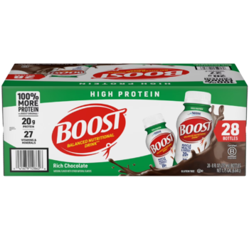 BOOST High Protein Chocolate Shake – 28 Pack | 20g Protein, 250 Cal RTD