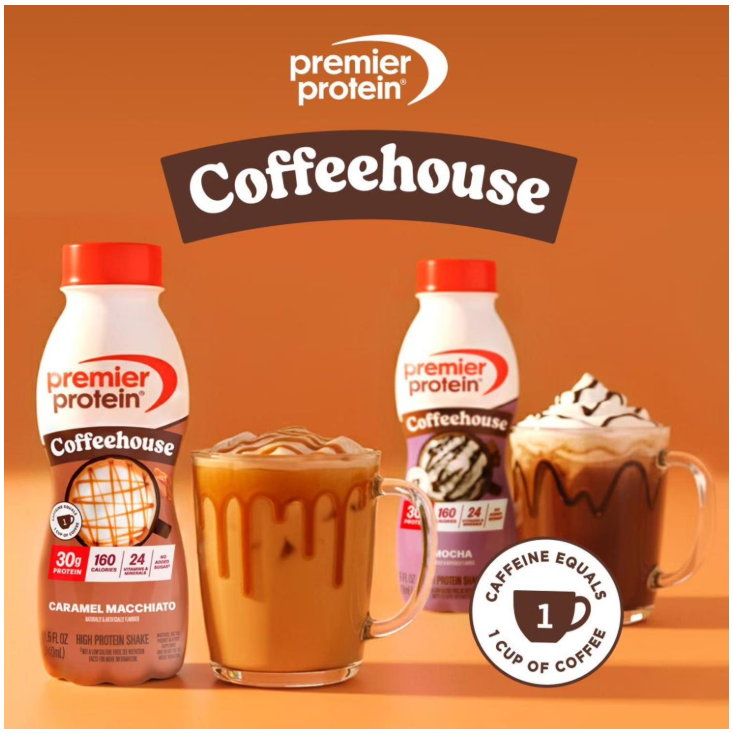 Screenshot 2026-04-28 193451 Premier Protein Coffeehouse Pack of 12 with 6 Mocha and 6 Caramel Macchiato bottles